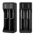 Smart USB-lader for Li-ion-batteri med 2 spor - 3.7V/4.2V - Svart