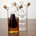 2-i-1 olje- og eddikdispenserflaske i glass - 350ml/80ml kapasitet - BPA-fri