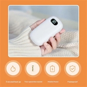 2-i-1 håndvarmer og powerbank 3600mAh - hvit