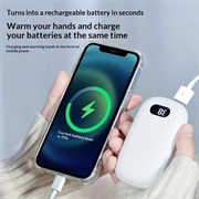 2-i-1 håndvarmer og powerbank 3600mAh - hvit