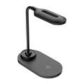 2-i-1 LED-skrivebordslampe med 15W hurtiglader for trådløse enheter - svart