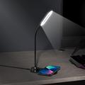 2-i-1 LED-skrivebordslampe med 15W hurtiglader for trådløse enheter - svart