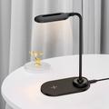 2-i-1 LED-skrivebordslampe med 15W hurtiglader for trådløse enheter - svart