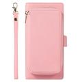 iPhone 14 Plus 2-i-1 Magnetisk Lommebok-deksel med Glidelås - Rosa