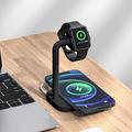 2-i-1 magnetisk trådløs skrivebordslader for trådløs hurtiglading av Apple Watch/iPhone - svart
