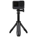 2-i-1 mini-stativ og selfiestang for DJI, Insta360 og GoPro - svart