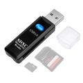 2-i-1 USB 3.0-kortleser for SD- og TF-kort - svart