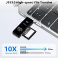 2-i-1 USB 3.0-kortleser for SD- og TF-kort - svart