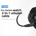 2-i-1 flettet, vinklet ladekabel med USB-C/USB-A for Garmin-smartklokker - 1m