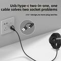 2-i-1 flettet, rett ladekabel med USB-C/USB-A-kontakter til Garmin-smartklokker - 1m