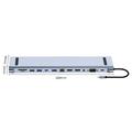 2003U2 12-i-1 USB-C-dokkingstasjon med laptopstativ - HDMI/VGA/USB-A/USB-C/SD/TF