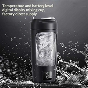 23652D Elektrisk proteinshakerflaske 700ml - svart