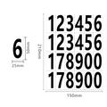 24 stk. Selvklebende husnummerklistremerker i ark - 2.5x5cm - Hvit / svart