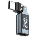 240W USB-C-hann til USB-C-hunn, roterbar adapter med LED-display