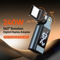 240W USB-C-hann til USB-C-hunn, roterbar adapter med LED-display
