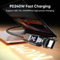 240W USB-C-hann til USB-C-hunn, roterbar adapter med LED-display