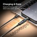 240W USB-C-hann til USB-C-hunn, roterbar adapter med LED-display