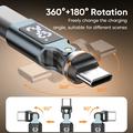 240W USB-C-hann til USB-C-hunn, roterbar adapter med LED-display