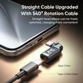 240W USB-C-hann til USB-C-hunn, roterbar adapter med LED-display