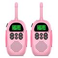 2 stk DJ100 Walkie Talkie leker for barn Interphone Mini håndholdt sender/mottaker 3 km rekkevidde UHF-radio med nøkkelbånd - rosa + rosa