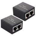 Sett 1 til 2 RJ45 Splitter Connector Inline LAN-plugger Ethernet-kabelforlenger Adapter - 2 Stk.