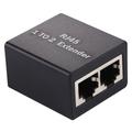 Sett 1 til 2 RJ45 Splitter Connector Inline LAN-plugger Ethernet-kabelforlenger Adapter - 2 Stk.