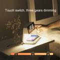 3-i-1 10 W trådløs mobiltelefonlader med nattbordslampe, LCD vekkerklokke for hjemmet (EU-plugg)