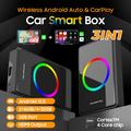 3-i-1 Smart Box for bil / trådløs CarPlay og Android Auto med skjermspeiling