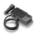 3-i-1 hurtigladende billader PD 35W - sigarettenneradapter 120W og 5 USB-porter - svart