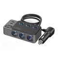 3-i-1 hurtigladende billader PD 35W - sigarettenneradapter 120W og 5 USB-porter - svart