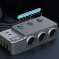 3-i-1 hurtigladende billader PD 35W - sigarettenneradapter 120W og 5 USB-porter - svart
