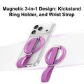 3-i-1 magnetisk telefonringstativ - lilla