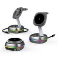 3-i-1 magnetisk trådløs ladestasjon med RGB-belysning – 15W – Gunmetal
