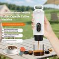 3-i-1 bærbar espressomaskin med Nespresso/DolceGusto-kapsler og kaffepulver