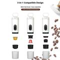 3-i-1 bærbar espressomaskin med Nespresso/DolceGusto-kapsler og kaffepulver