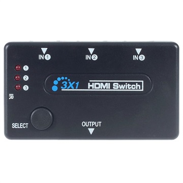 3-port HDMI Skifter med Fjernkontroll - Svart