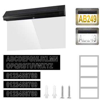 Adresseskilt med 30 LED-lamper og tilpassbare husnummer