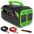 300W bilomformer - 12 V likestrøm/220 V vekselstrøm - svart / grønn