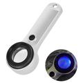 30x oppladbart håndholdt forstørrelsesglass / lupe med LED/UV-lys