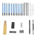 Profesjonelt skisse- og tegneblyantsett med 35 deler og skissebok