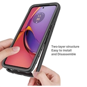 Motorola Moto G84 360 Beskyttelse Deksel - Blå / Klar