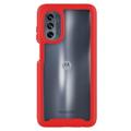 360 Beskyttelse Motorola Moto G62 5G Deksel - Rød / Klar