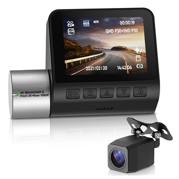 360 Roterende WiFi 4K Dashbordkamera & Full HD Ryggekamera V50