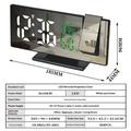 3618LW LED-speilklokke med projeksjon - svart