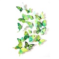 3D Dekorativt DIY Sommerfugler Veggklistremerke Sett - Grønn