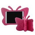 iPad Mini 2, iPad Mini 3 3D Shockproof Kids Deksel - Sommerfugl - Varm Rosa