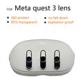 Meta Quest 3 VR-hodesett HD-Linsebeskyttelsesfilm i Herdet Glass - Svart - 3 Stk.