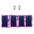 Bærbar solcellelader med 4 uttak, 20W, til camping - rosa kamuflasje