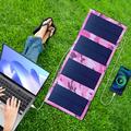 Bærbar solcellelader med 4 uttak, 20W, til camping - rosa kamuflasje