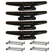 4-tommers plastklosser til båtbrygge for kajakk, kano og båtdekk - 4 stk. - svart